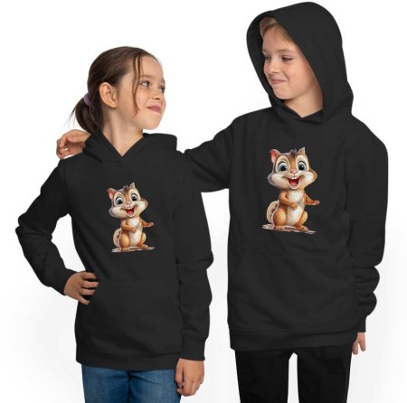 Kids Hooded Sweatshirt Hoodie - Squirrel i262